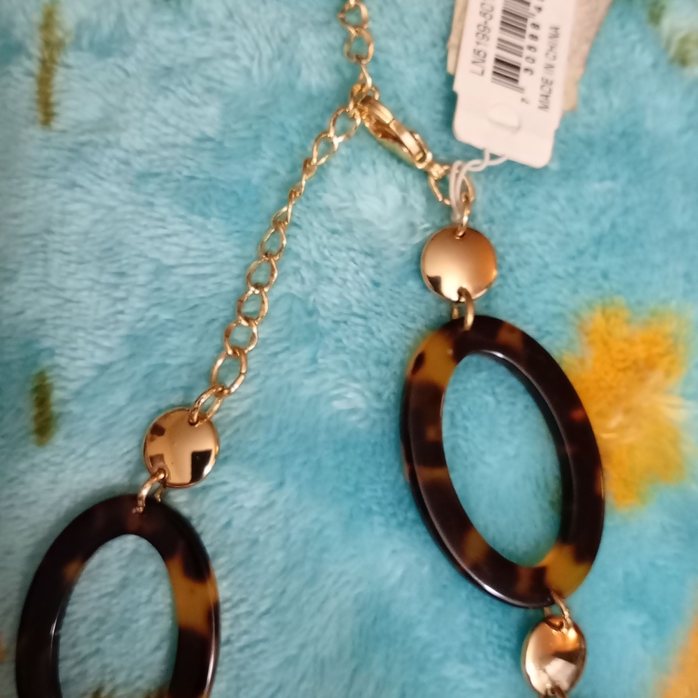 Ralph Lauren Tortoise Shell and Gold Necklace And Bracelet - Picture 2 of 4